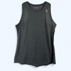 Reebok Women's Tank Loose fit Hi-Lo Sleeveless Racer Back Gray T-shirt M